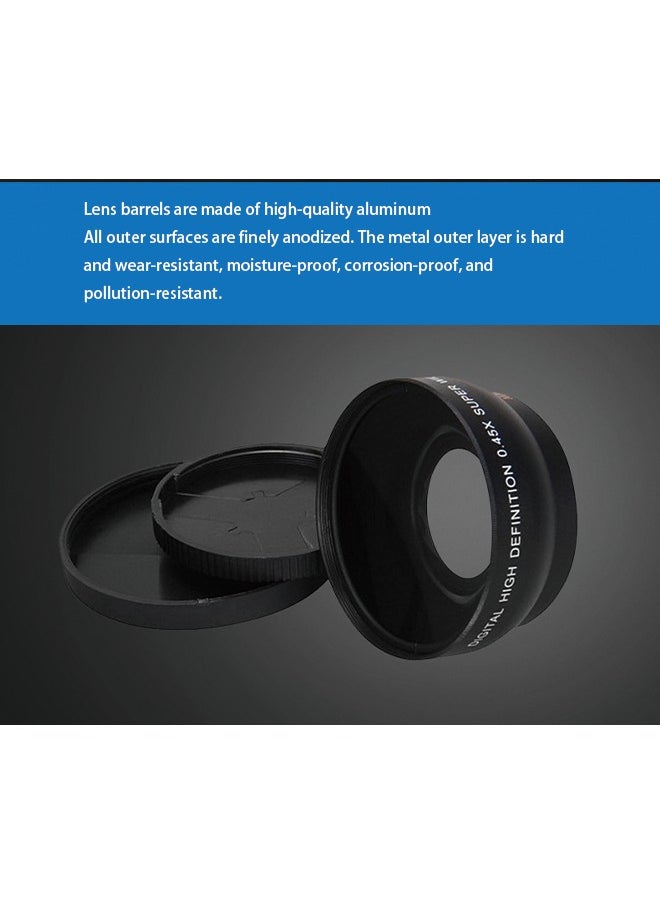 Lightdow - 52MM 0.45X Wide-Angle + Macro 2-in-1 Auxiliary Lens for Nikon and Canon Lenses - Image 1