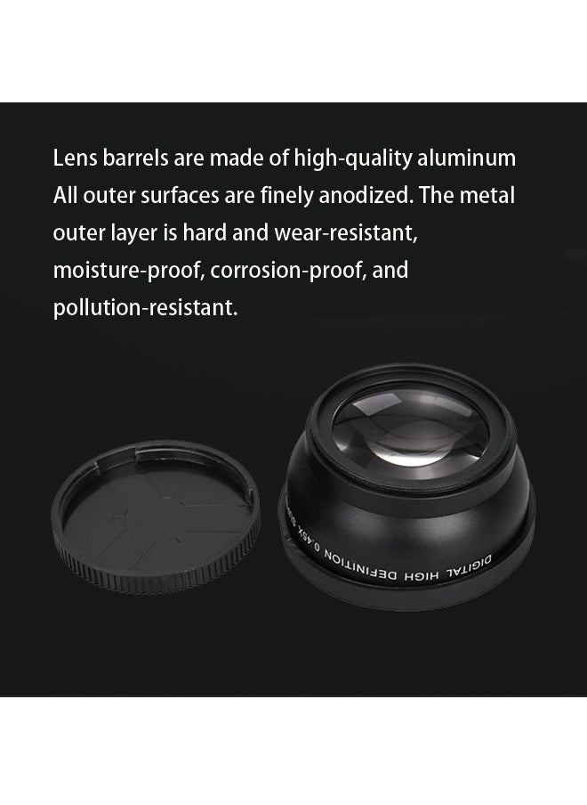 Lightdow - 52MM 0.45X Wide-Angle + Macro 2-in-1 Auxiliary Lens for Nikon and Canon Lenses - Image 1