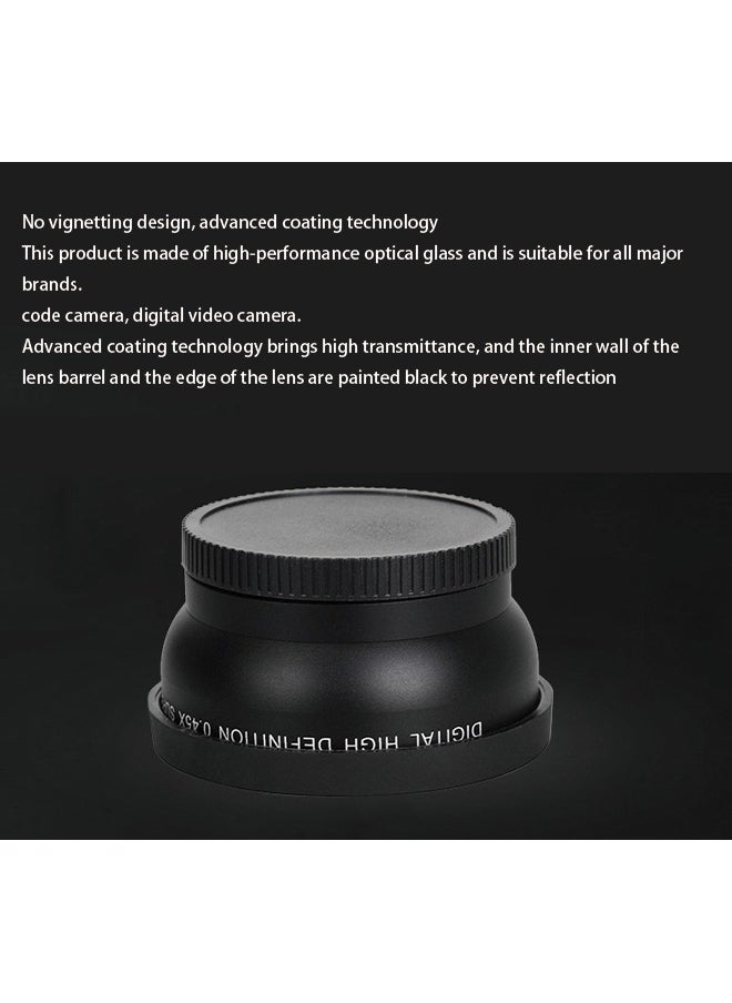Lightdow - 52MM 0.45X Wide-Angle + Macro 2-in-1 Auxiliary Lens for Nikon and Canon Lenses - Image 1