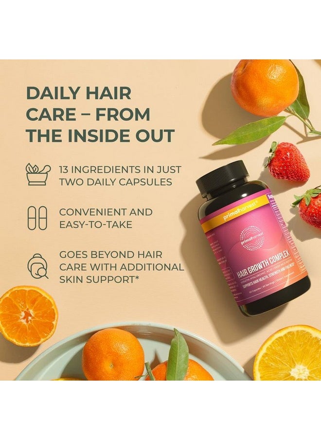 Primal Harvest Primal Harvest Hair Growth Vitamins, Hair Growth for Women & Men - 60 Hair Growth Pills, Natural Hair Thickening Products for w/Biotin & Zinc - Hair Supplement, Regrowth Hair Vitamins  - Image 5