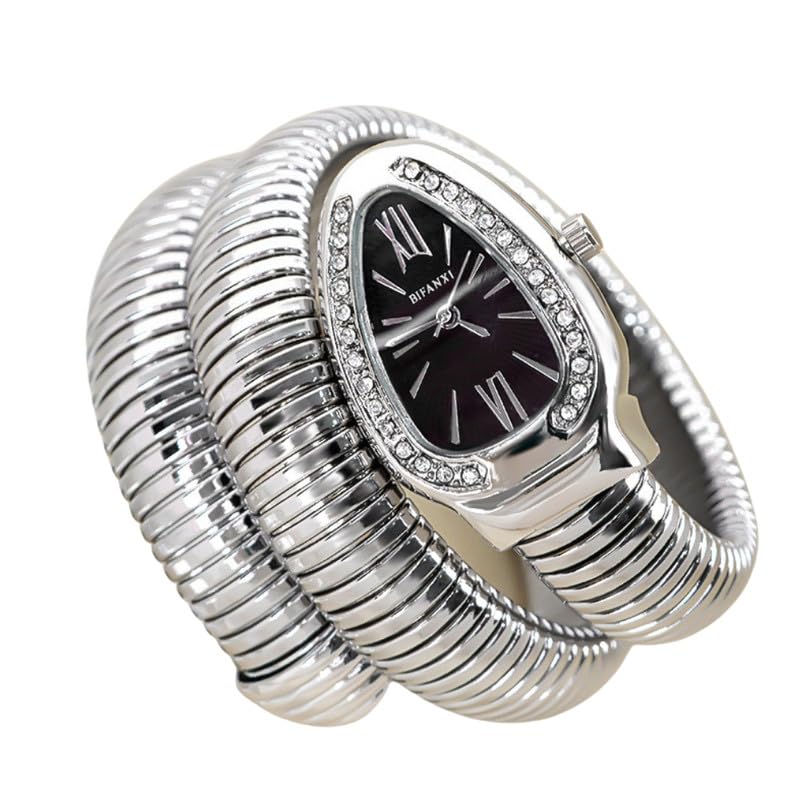 BIFANXI® Women's Snake-Shaped Bracelet Watch | Stylish Quartz Wristwatch with Oval Dial | 50m Waterproof Ladies' Fashion Watch for Weddings & Parties-IMP - Image 1
