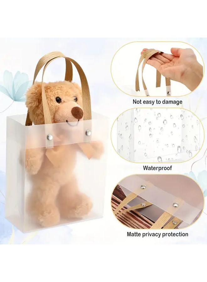 10pcs Pink Heart Balloon Clear Plastic Gift Bags with Twine Handles 5.9x5.1in - Image 4