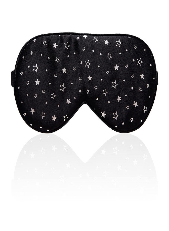 townssilk 100% silk sleep mask with adjustable strap,comfortable and super soft eye mask ultimate sleeping aid,blindford silver stars - Image 1
