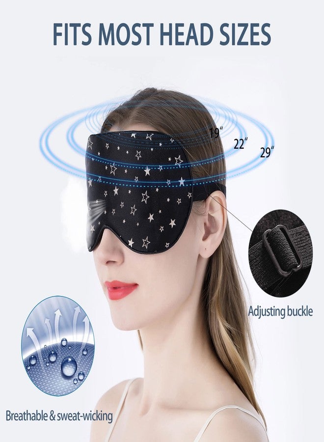 townssilk 100% silk sleep mask with adjustable strap,comfortable and super soft eye mask ultimate sleeping aid,blindford silver stars - Image 3