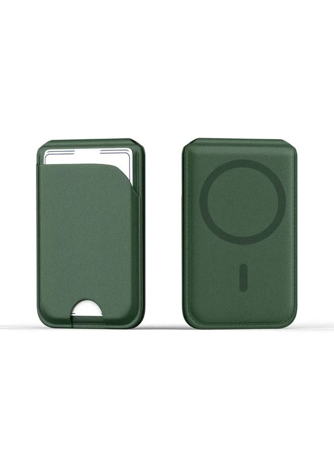 Green Magnetic Wallet for iPhone 16 15 14 13 12 with Adjustable Stand and 5 6 Card Slots - Image 1