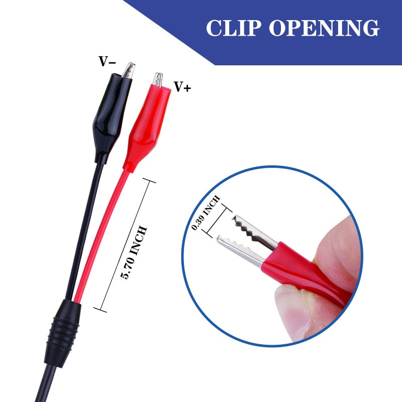 Glamorway Pack of 2 BNC Q9 to Double Alligator Clip Test Cable Probe Leads Oscilloscope Test - Image 5