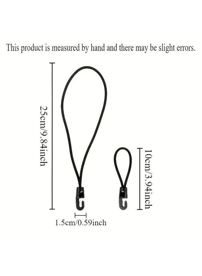 10pcs 10cm Heavy Duty Elastic Bungee Cords with Hooks Durable Safe Rubber Stretch Straps for Camping Pool Covers Boat Canopies - Image 3