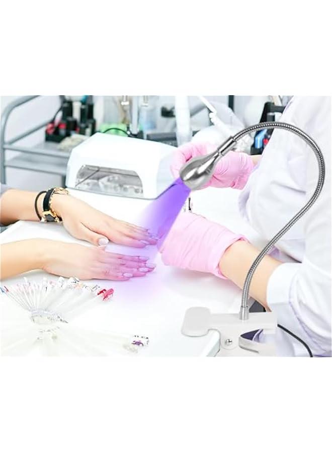 HOOKOR Nail Lamp LED Nail Manicure Dryer Curing Light with Black Gooseneck and Clamp for Gel Nails (White) - Image 2