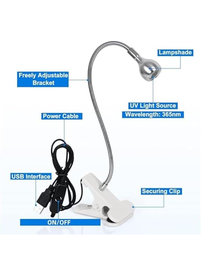 HOOKOR Nail Lamp LED Nail Manicure Dryer Curing Light with Black Gooseneck and Clamp for Gel Nails (White) - Image 4