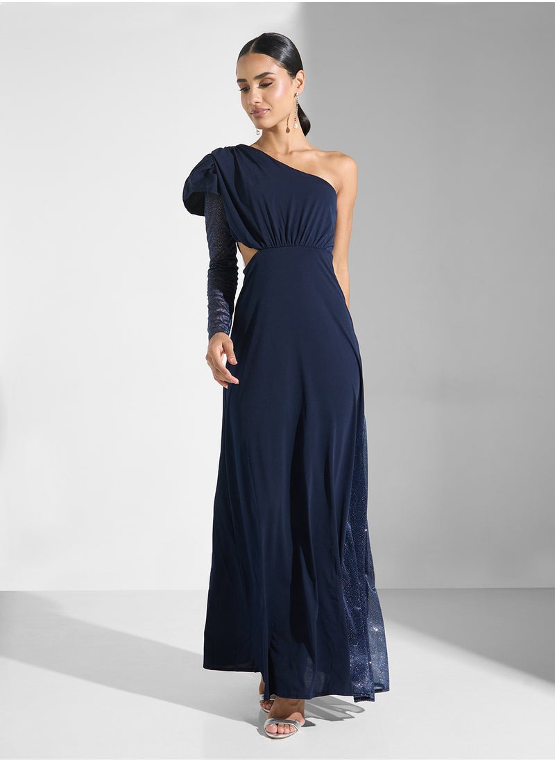Ella Limited Edition - One Shoulder Evening Dress Shimmer Mesh - Image 1