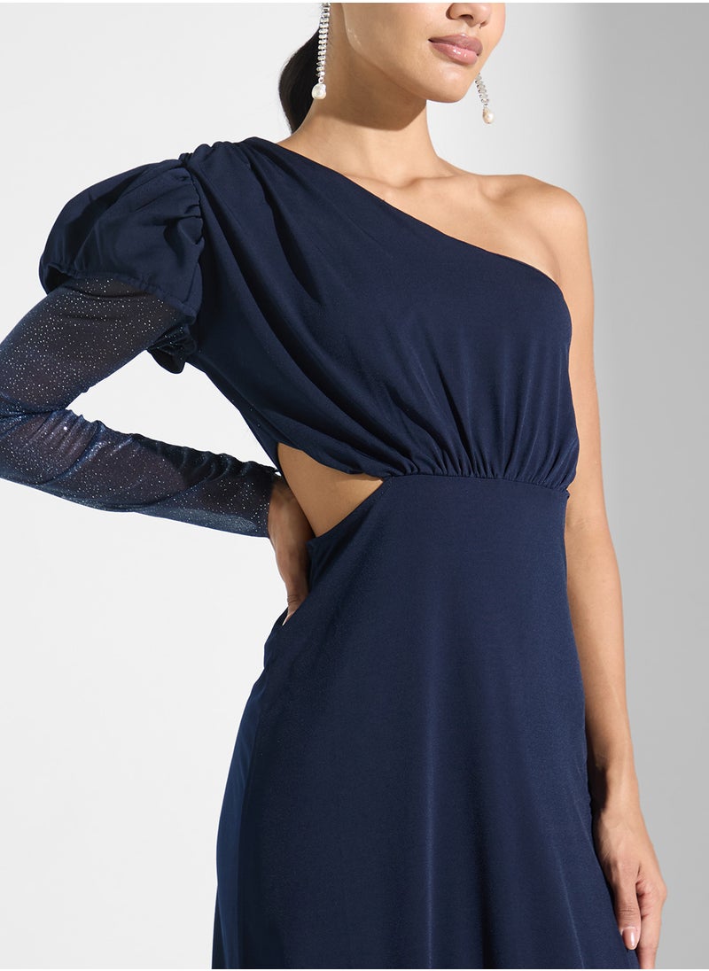 Ella Limited Edition - One Shoulder Evening Dress Shimmer Mesh - Image 1