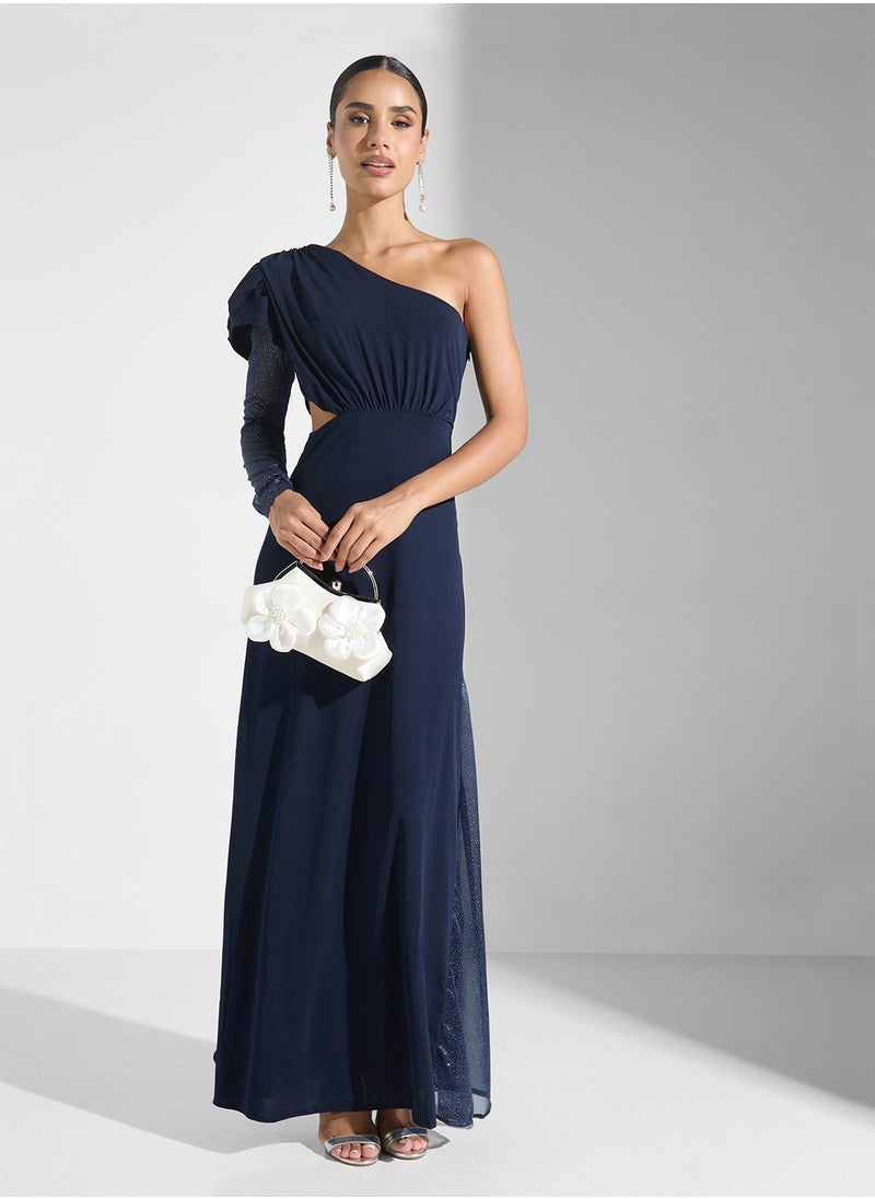 Ella Limited Edition - One Shoulder Evening Dress Shimmer Mesh - Image 1