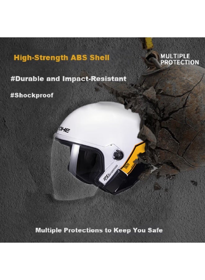 Yohe Motorcycle Electric Bike Helmet Uni Safety Helmet 3c Certified Dk8 Dynamic Yellow White XL Size - Image 2