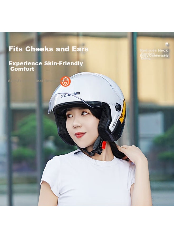 Yohe Motorcycle Electric Bike Helmet Uni Safety Helmet 3c Certified Dk8 Dynamic Yellow White XL Size - Image 5