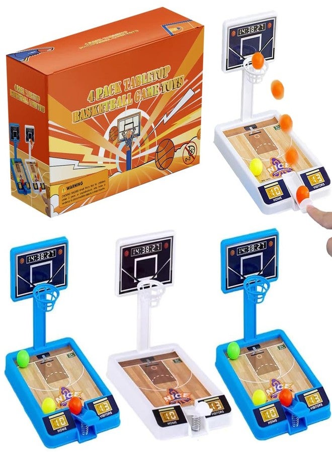 Estimable 4 Pack Tabletop Basketball Game Toys, Basketball Party Favors Desk Games for Office for Adult to Reduce Stress, Basketball Gifts Idea Classroom Prizes for Kids Boys Girls - Image 1