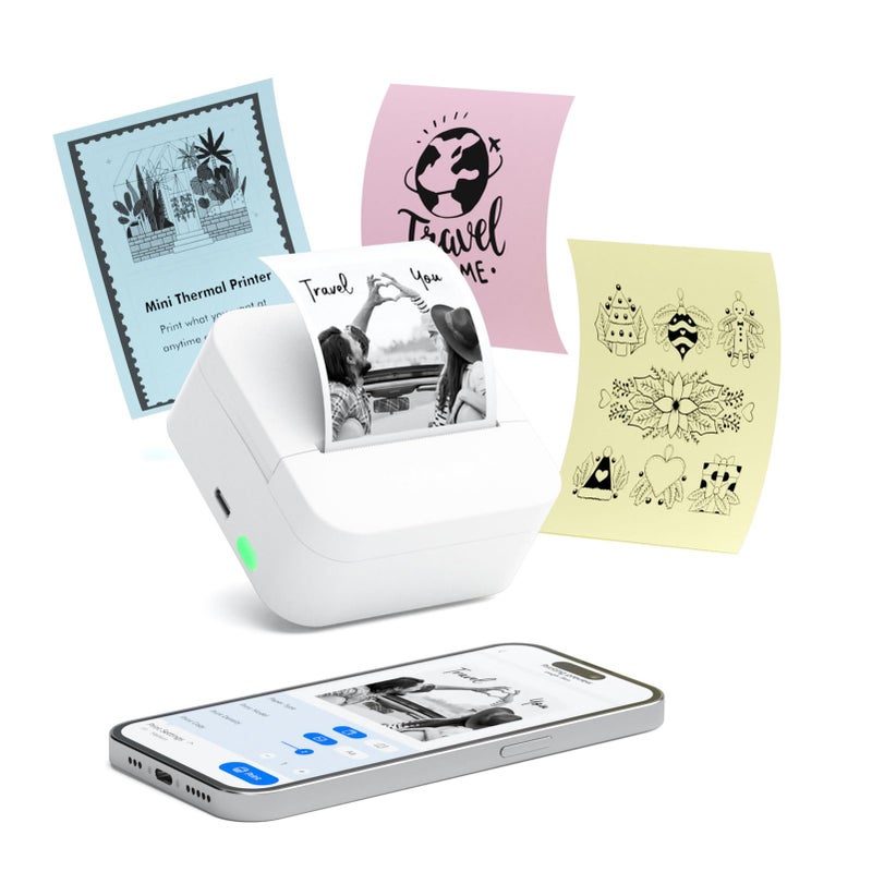 57mm Bluetooth Thermal Label Printer Portable Sticker Maker with Rechargeable Battery for iOS Mobile Printing - Image 5
