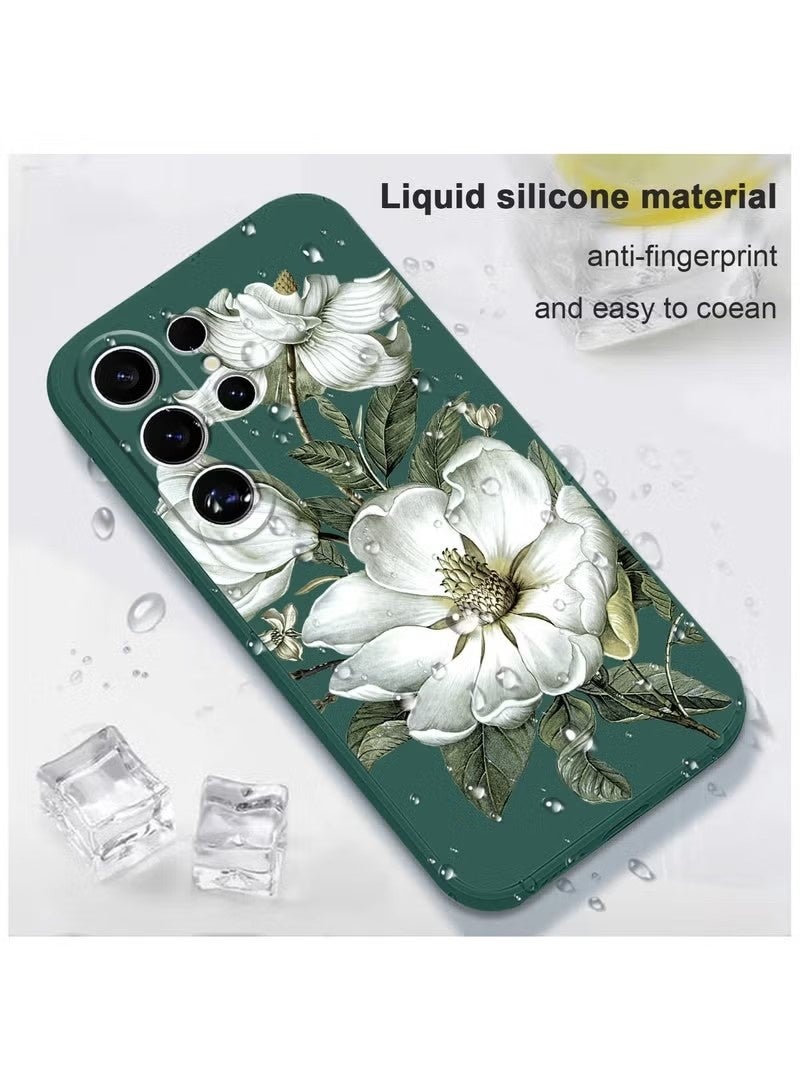 جراب لهاتف سامسونج جالاكسي إس 25 ألترا، بتصميمات إبداعية، نحيف، مانع للانزلاق، وخفيف الوزن، مناسب لهاتف جالاكسي إس 25 ألترا مقاس 6.9 بوصة، لون أخضر قطني - Image 4