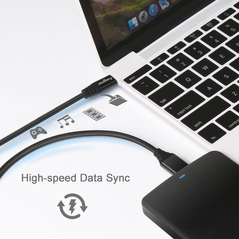 كابل Fasgear من النوع C إلى Micro B 3.0 (1 قدم، أسود) | كابل USB-C 3.1 إلى Micro-B للقرص الصلب الخارجي، متوافق مع جالاكسي S26، ماك بوك برو، آي باد إير، إلخ. - Image 3