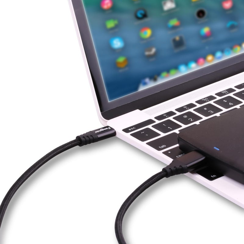 كابل Fasgear من النوع C إلى Micro B 3.0 (1 قدم، أسود) | كابل USB-C 3.1 إلى Micro-B للقرص الصلب الخارجي، متوافق مع جالاكسي S26، ماك بوك برو، آي باد إير، إلخ. - Image 5