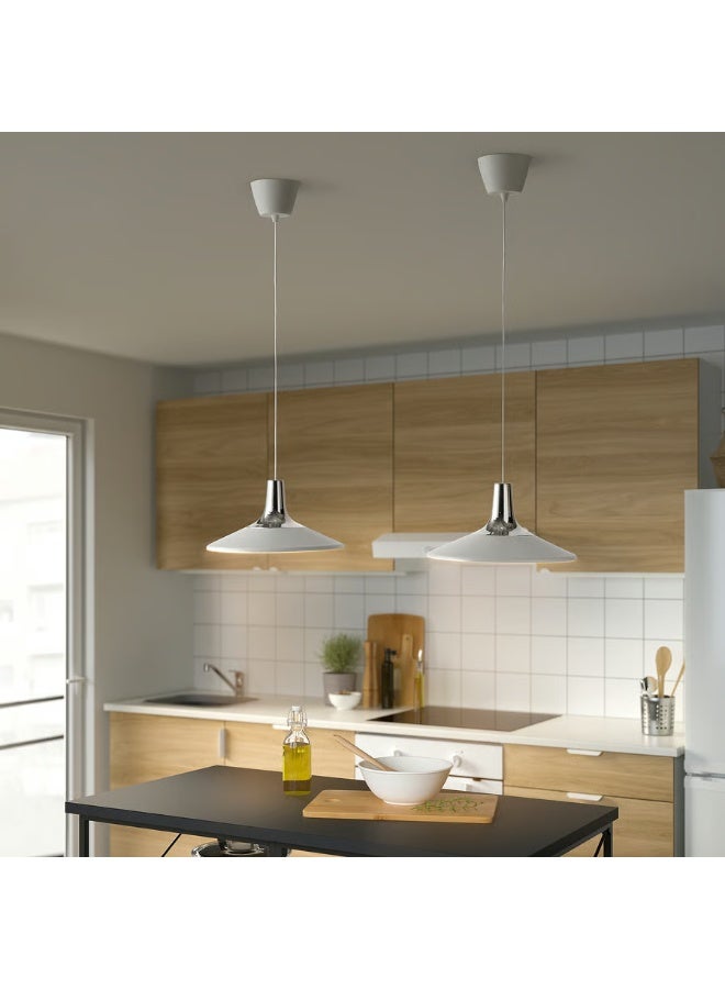 Ikea Pendant lamp, chrome effect/white, 38 cm ikea - Image 2