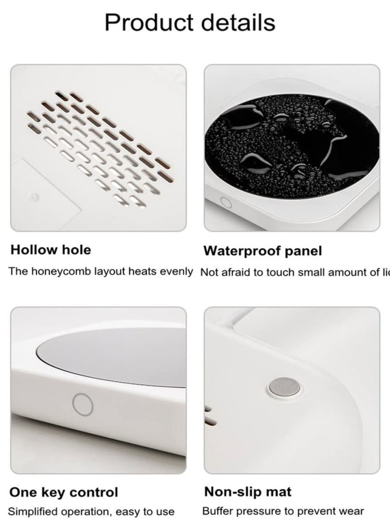 كابتن تيك سخان فنجان القهوة، سخان كوب ترموستاتي للمكتب، 3 اعدادات للحرارة، ايقاف تلقائي لمدة 4 ساعات، تسخين فعال سريع لكوب القهوة للمنزل والمكتب، ابيض - Image 4