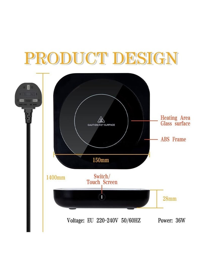 كابتن تيك سخان فنجان القهوة، سخان كوب ترموستاتي للمكتب، 3 اعدادات للحرارة، ايقاف تلقائي لمدة 4 ساعات، تسخين فعال سريع لكوب القهوة للمنزل والمكتب، ابيض - Image 5