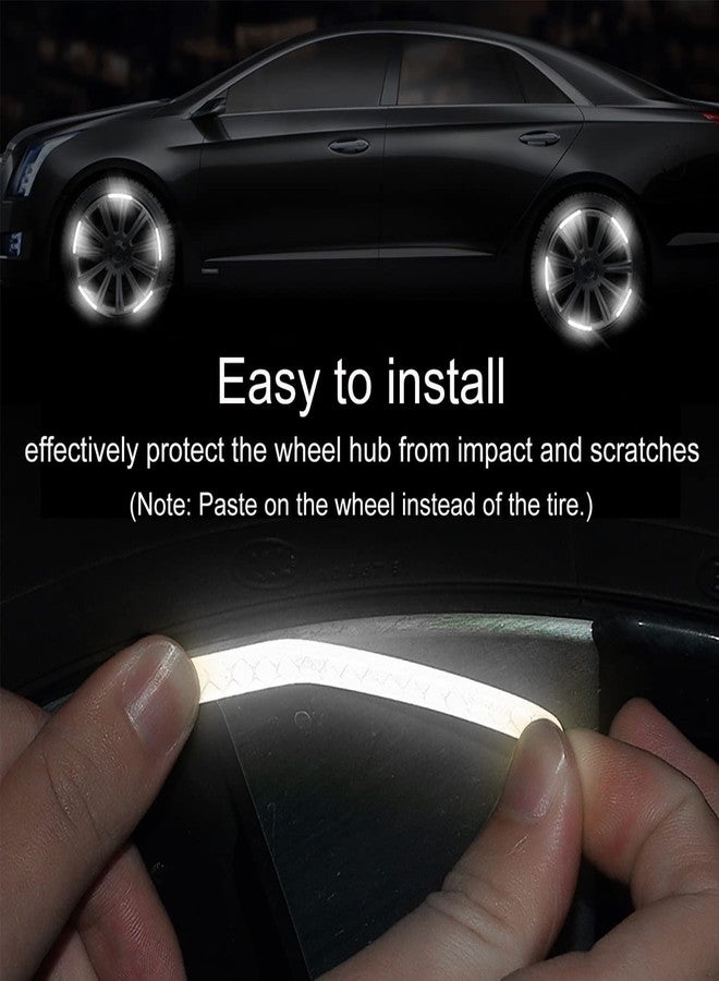 CarFrill 20pcs Reflective Wheel Rim Stripe Decal Sticker for Car Motorcycle Wheels Cycling Bike Bicycle Night Safety Decoration Stripe Universal Anti-Scratch Reflective Rim Sticker (White Sports) - Image 4
