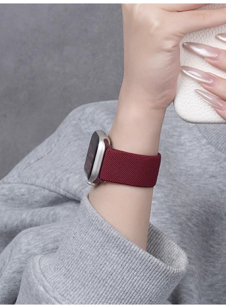 Suitable for Apple Watch iwatch S3/2/1【42mm】 Strap, Flat Nylon Braided Magnetic Sports Strap，Red - Image 2