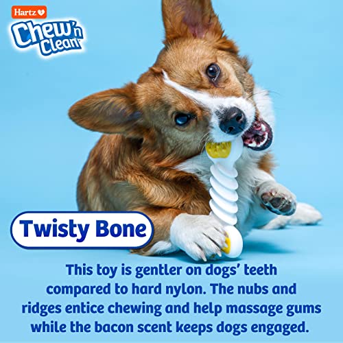 Hartz Chew ‘n Clean Twisty Bone Dog Chew Toy, Bacon Scented Chew Toy for Moderate Chewers, Small/Medium, Color Varies - Image 5