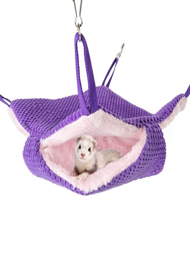 Niteangel Pet Hammock Swing Snuggle Sack for Ferret Rats Suger Glider Squirrels - Napping Bed Pocket (Purple) - Image 1