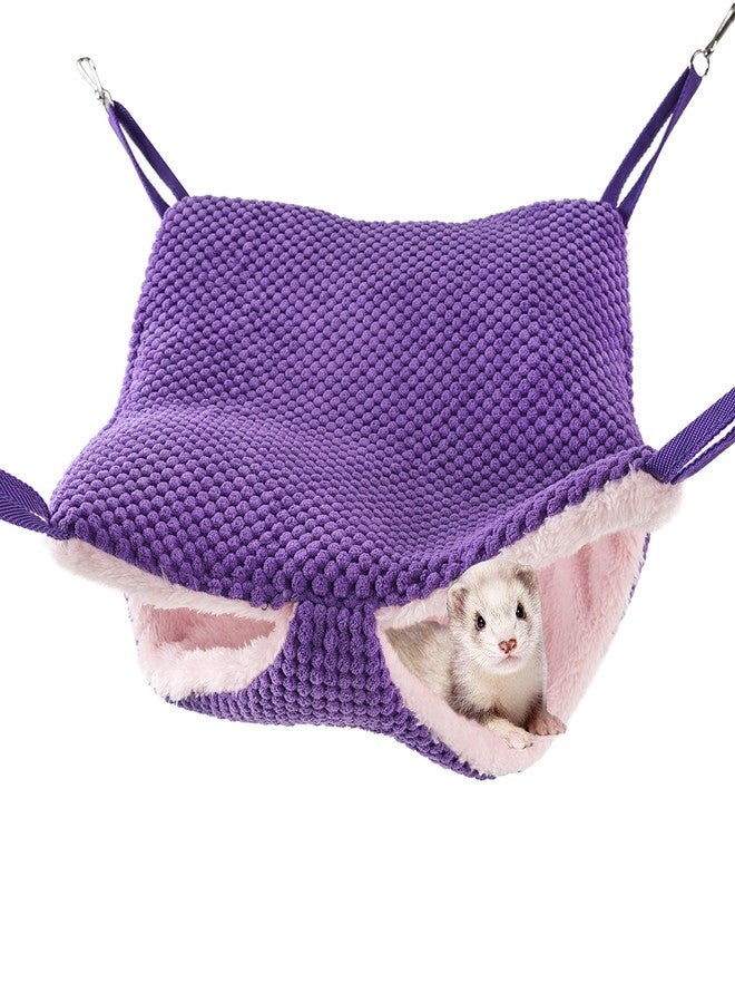 Niteangel Pet Hammock Swing Snuggle Sack for Ferret Rats Suger Glider Squirrels - Napping Bed Pocket (Purple) - Image 2