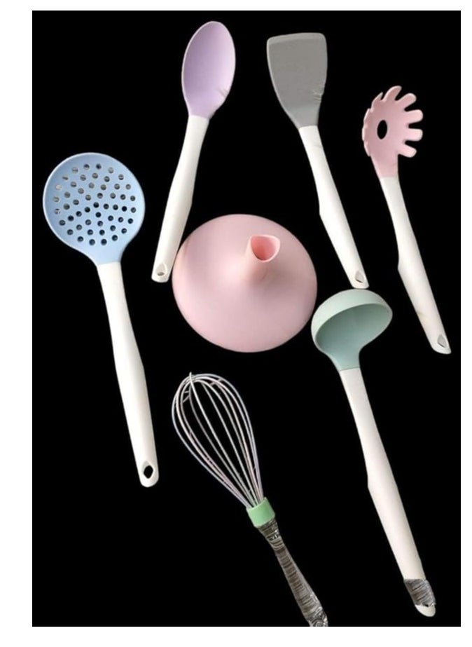 null - 6-Piece Kitchen Utensil Set with Stand – Tree-Shaped – Multicolor - Image 1