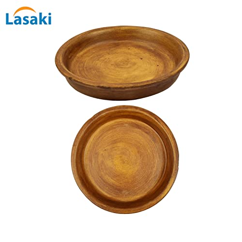 Lasaki Round Ceramic Trays (Plates Saucers) for Pots, planters, Flower, Succulent(Set of 2,Antique_1,6 inch) R6(Plants not Included) - Image 4