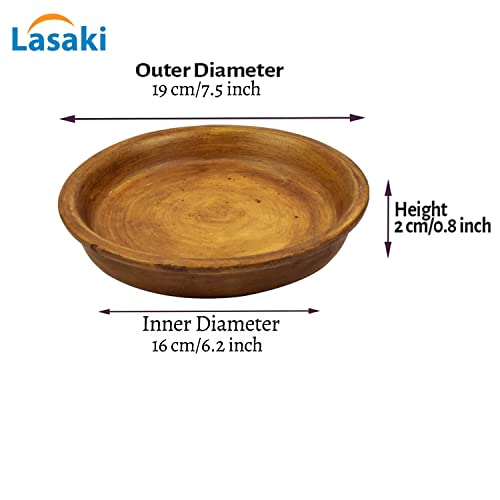 Lasaki Round Ceramic Trays (Plates Saucers) for Pots, planters, Flower, Succulent(Set of 2,Antique_1,6 inch) R6(Plants not Included) - Image 3