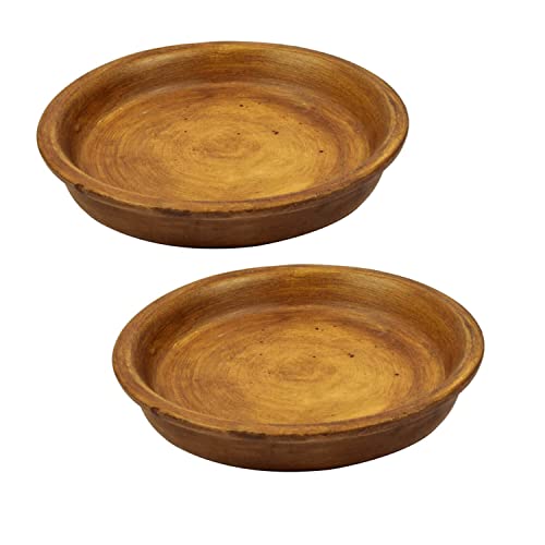Lasaki Round Ceramic Trays (Plates Saucers) for Pots, planters, Flower, Succulent(Set of 2,Antique_1,6 inch) R6(Plants not Included) - Image 1