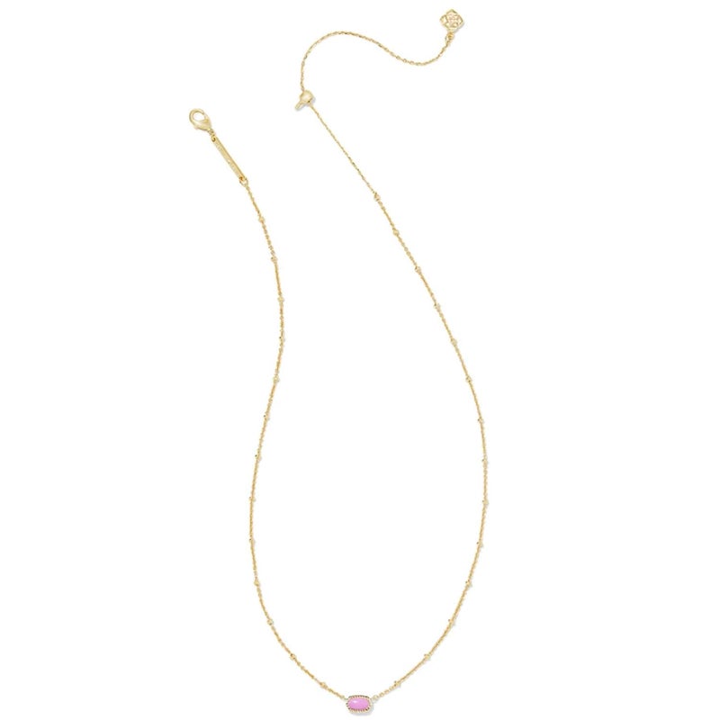 Kendra Scott Mini Elisa 14k Gold-Plated Satellite Short Pendant Necklace in Fuchsia Magnesite, Fashion Jewelry for Women - Image 2