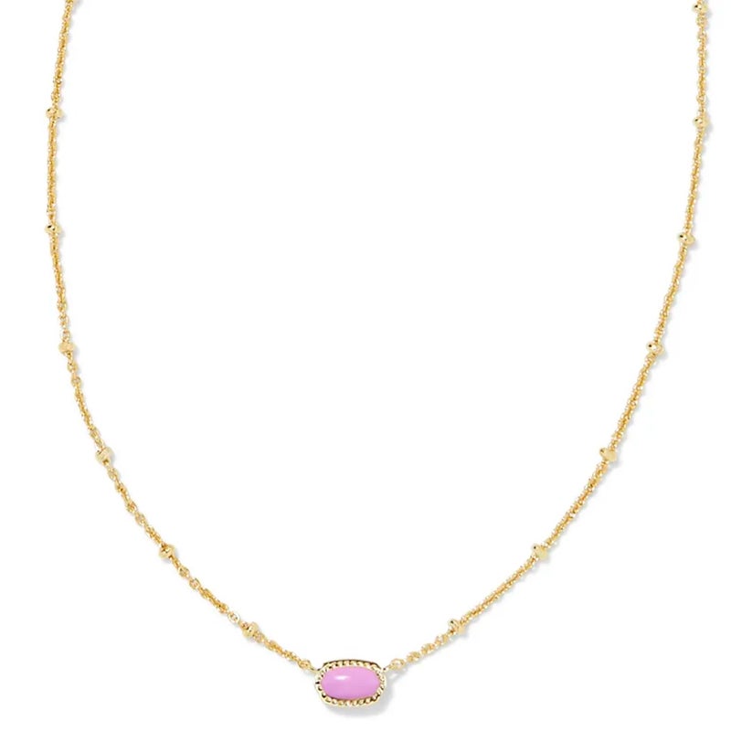 Kendra Scott Mini Elisa 14k Gold-Plated Satellite Short Pendant Necklace in Fuchsia Magnesite, Fashion Jewelry for Women - Image 1