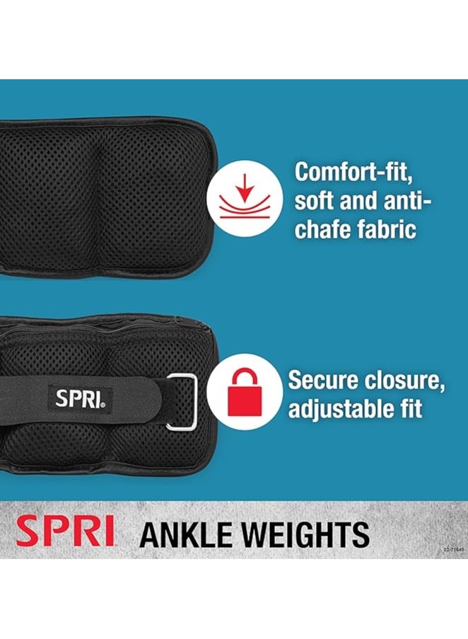SPRI Adjustable Ankle Weights – 20 lb Pair (2 × 10 lb) with Removable Inserts for Strength & Fitness Training - Image 4