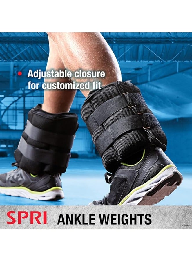 SPRI Adjustable Ankle Weights – 20 lb Pair (2 × 10 lb) with Removable Inserts for Strength & Fitness Training - Image 5