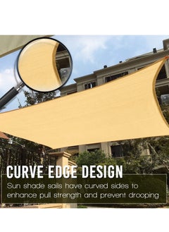 Vparty Sun Shade Sails Square Canopy, 185GSM Rectangle Shade Sail Water Permeable & UV Block, Heavy Duty, Easy Install & Durable for Outdoor Patio Garden Backyard  - Image 2