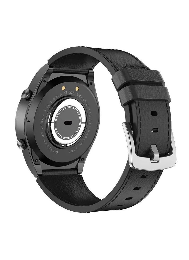 G-Tab - G-Tab GT3 Smart Watch with Bluetooth Calling Large Battery Heart Rate Sleep Blood Pressure and Exercise Monitoring Black - Image 1