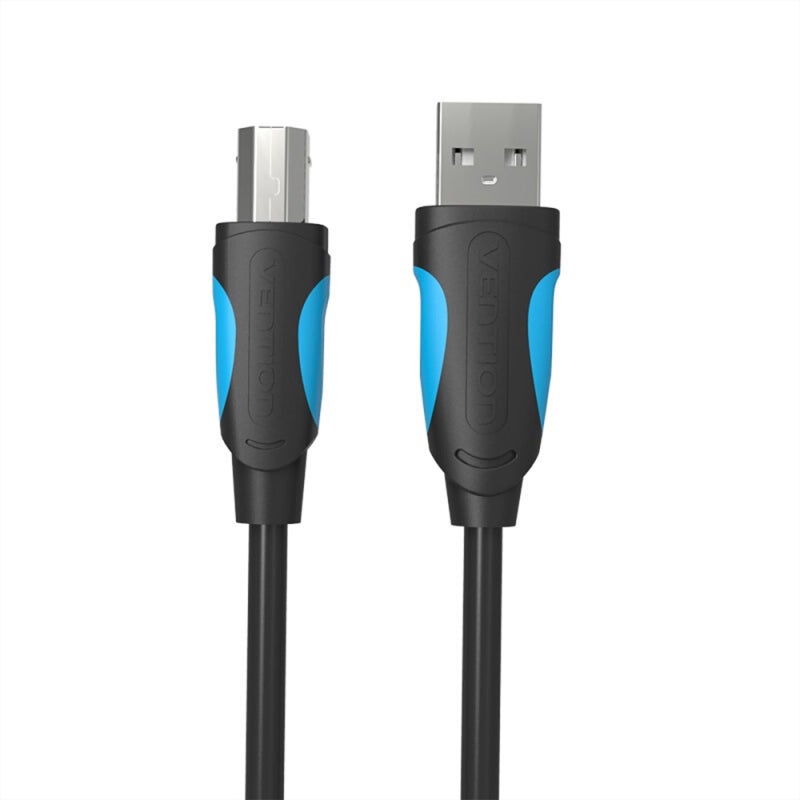 كابل USB A إلى USB B: طول 10 مترًا/33 قدمًا بسرعة عالية 480 ميجابت في الثانية - واجهة مصبوبة بألوان مزدوجة ومطلية بالنيكل، ومكون من درع مزدوج لنقل مستقر لأجهزة الطابعات والماسحات الضوئية والأقراص المدمجة الخارجية وألواح الصوت والأجهزة المحمولة بمنفذ USB - Image 1