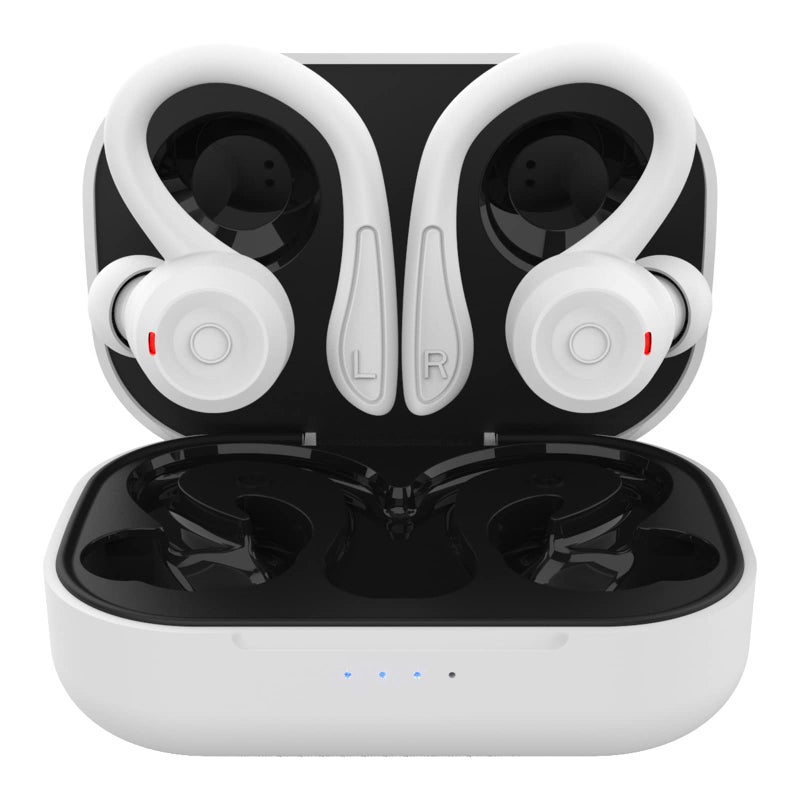 Loluka Over Ear Wireless Earbuds with Earhooks Running Bluetooth Earbuds with Ear Hook Waterproof Small Earphones in Ear Headphones Noise Cancelling Headset Android Ear Buds for Workout Sport Gym - Image 1