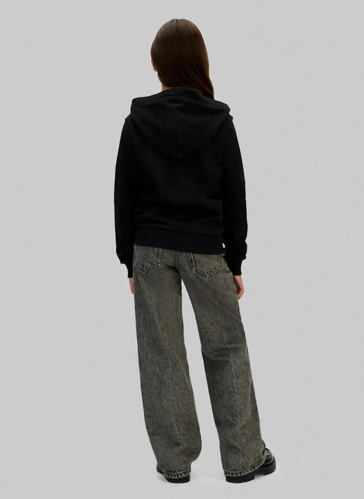 Calvin Klein Jeans Youth Logo Zip Through Hoodie