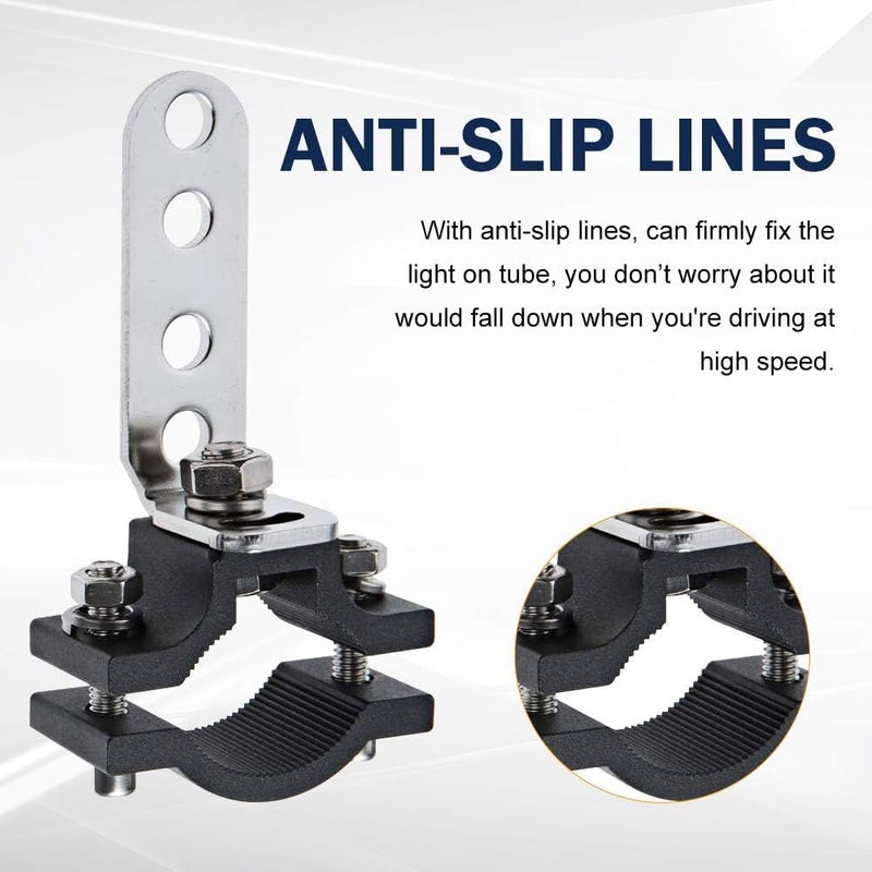 Chelhead Motorcycle 1.2 Inch Mount Brackets Bicycle Car Bull Bar Holder Clamp Samman Off Road Tube Clamps Mounting Brackets for LED Light bar Work Lights Lamps 2PCS (1.7CM-3CM) - Image 5
