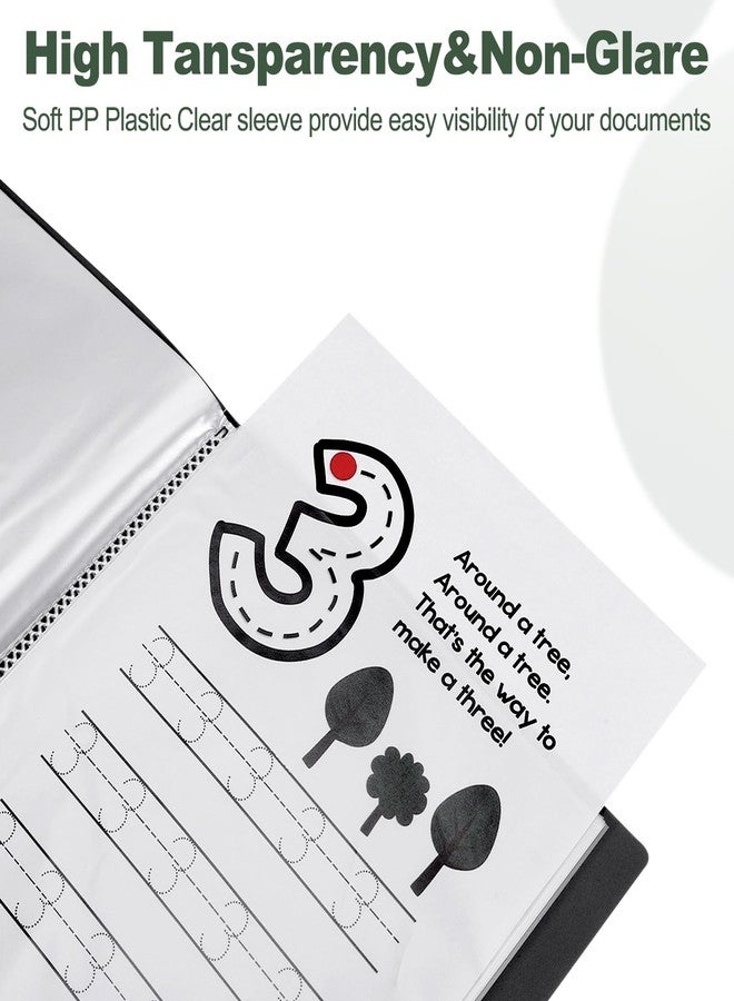 M&G 60-Pocket Binder with PP Plastic Sleeves A4(Black), Art Portfolio Wide Folder with Clear Sheet Protectors, Display 120 Pages for Organizing Documents, 310x255x36mm - Image 4