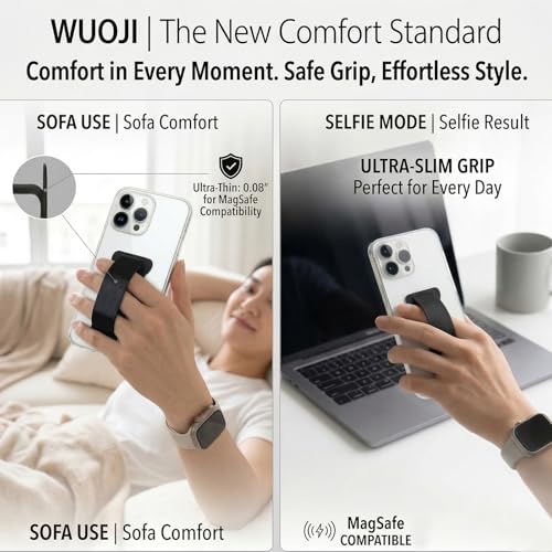 WUOJI Phone Grip Holder for Hand, Universal Finger Strap Phone Holder, Finger Selfie Grip Compatible with Most Smartphones (Green) - 2Pack - Image 4