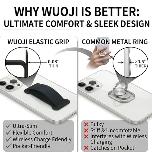 WUOJI Phone Grip Holder for Hand, Universal Finger Strap Phone Holder, Finger Selfie Grip Compatible with Most Smartphones (Green) - 2Pack - Image 5