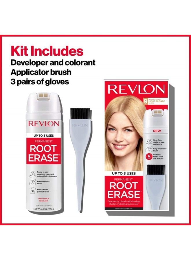 Revlon Permanent Hair Color by Revlon, Permanent Hair Dye, At-Home Root Erase with Applicator Brush for Multiple Use, 100% Gray Coverage, Light Brown (6), 3.2 Fl Oz - Image 5