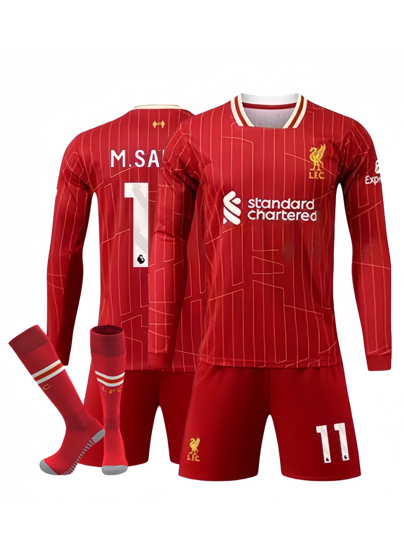 SKT Shiketro Football Uniform For Teenagers And Children, 3-Piece Suit, Red, Long-Sleeve Suit Size 11  - Image 1